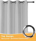 Extra Wide Outdoor Curtains for Patio Waterproof 2 Pcs 110x84 Inch Silver | - Image 4