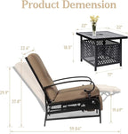 SUNCROWN Outdoor Recliner Chair Patio Adjustable Relaxing Chairs Outdoor Metal - Image 4
