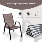S AFSTAR Outdoor Chairs Set of 4, Stackable Patio Chairs - Image 4