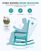 SERWALL Outdoor Rocking Chair Set of 2, Patio Rocking Chair, Aruba | HDPE - Image 5