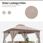 10'x12' Outdoor Gazebo, Metal Frame Heavy Duty Patio Canopy Tent Shelter - Image 8