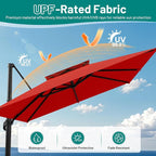 12×12 FT Double-Top Cantilever Patio Umbrella, Outdoor Umbrellas - Image 5