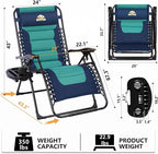 Colegence Oversized Padded Zero Gravity Chairs, 0-170° lock, removable side - Image 3