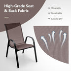 Tangkula Patio Dining Chairs Set of 4, Outdoor Stackable All Weather Heavy Duty - Image 9