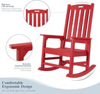 Outdoor Rocking Chairs Set of 2, Oversized Porch Rocker | Weather Resistant - Image 6