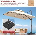 9' X 12' Cantilever Outdoor Patio Umbrellas - Image 2
