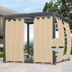 Easy-Going Outdoor Curtains for Patio 6 Panels, 54x96 inch, Weatherproof by Easy-Going