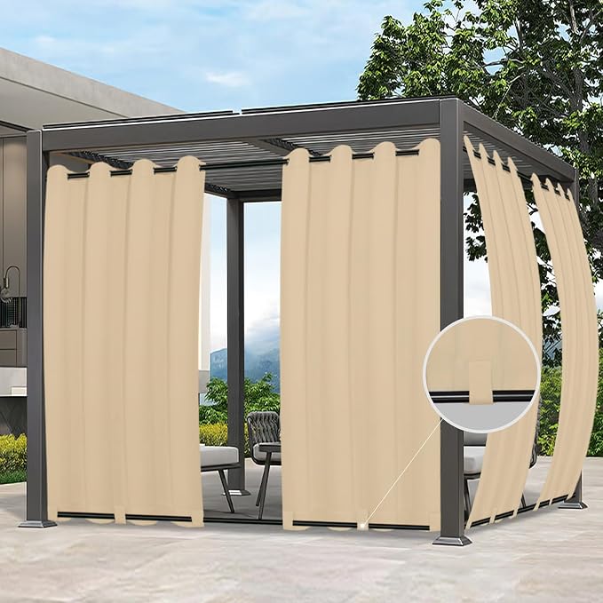 Easy-Going Outdoor Curtains for Patio 1 Panel, 54x96 inch, Weatherproof Privacy by Easy-Going