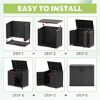 LHBcraft 36 Cu Ft Outdoor Storage Cabinet, Horizontal Resin Storage Shed Box - Image 8