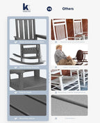 Oversized Outdoor Rocking Chair Set of 2, HDPE Patio Rockers - Image 8