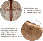 AMMSUN 7.5ft Hula Thatched Tiki Patio Beach Umbrella Hawaiian Style 10 Ribs UPF - Image 4