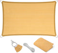 Eden's Decor Straight Flat-Edged Sun Shade Sail Rectangular 17' x 22' Wheat by EdensDecorInc