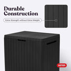 Keter City 30 Gal Outdoor Storage Box and Patio Side Table | Grey, Weatherproof - Image 7