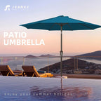 JEAREY 10 ft Outdoor Patio Umbrella w/Tilt and Crank, Lake Blue | 8 Sturdy Ribs - Image 7