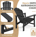 Oversized Stackable Adirondack Chair Set of 4, HDPE Fire Pit Chair | All-Weather - Image 5