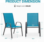 Patio Chairs Set of 4, Breathable Textilene, Weatherproof Frame, Quick Setup - Image 2