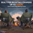Oversized 2 Pack Camping Chairs, Padded Camping Chair Support 450LBS - Image 5