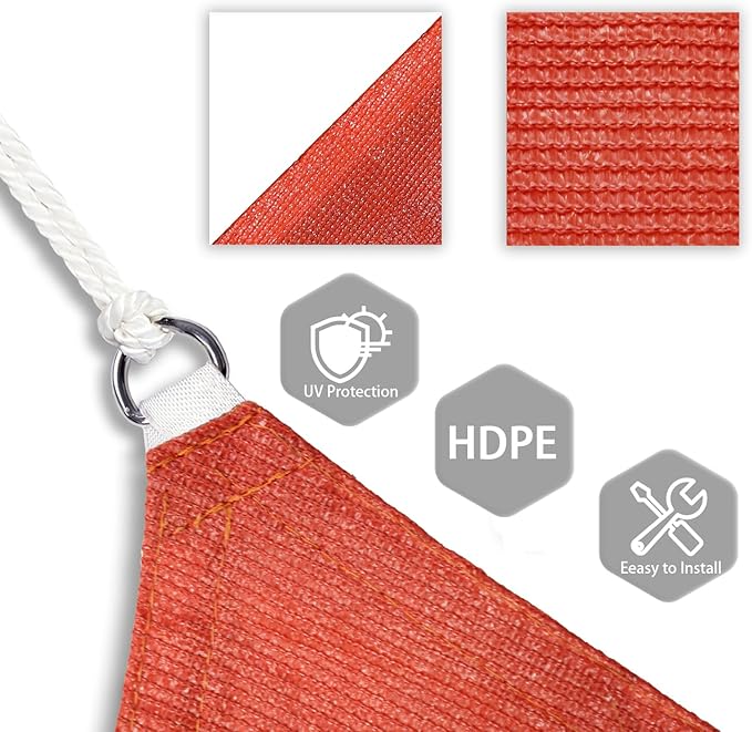 Patio Paradise 17' x 17' x 17' Sun Shade Sail Triangle Canopy Shade Cloth - Image 3