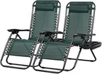 Nazhura Set of 2 Relaxing Recliners Patio Chairs Adjustable Steel Mesh Zero by NazhuraGoodCompanionAtHome