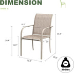 Outdoor Chairs Set of 8, Stackable Patio Dining Chairs - Image 3