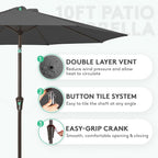 JEAREY 10 ft Outdoor Patio Umbrella w/Tilt and Crank - Image 2