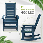 GREENVINES Oversized Outdoor Rocking Chairs Set of 2, HDPE Rocker - Image 3