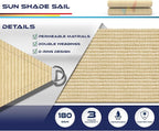 WINDSCREEN4LESS 15' x 15' x 15' Sun Shade Sail UV Block Fabric Canopy in Sand - Image 3