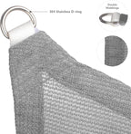 Eden's Decor Straight Flat-Edged Sun Shade Sail Rectangular 4' x 13' Grey - Image 2
