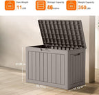 46 Gallon Waterproof Resin Outdoor Storage Box, Weatherproof Outdoor Bin - Image 3
