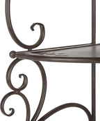 SAFAVIEH Outdoor Collection Turuca Rustic Brown Wrought Iron 4-Tier Corner Shelf - Image 4