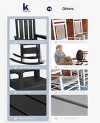 Oversized Outdoor Rocking Chair Set of 6, HDPE Patio Rockers - Image 7
