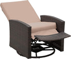 Outsunny Outdoor Wicker Swivel Recliner Chair, by Outsunny