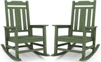 SERWALL Oversized Outdoor Rocking Chairs Set of 2, HDPE Patio Rocker by Unknown