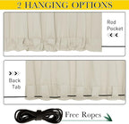 NICETOWN Patio Curtains Outdoor Waterproof W100 x L95 in Beige 2 PCs | - Image 2