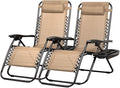 Nazhura Set of 2 Relaxing Recliners Patio Chairs Adjustable Steel Mesh Zero by NazhuraGoodCompanionAtHome