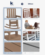 Oversized Outdoor Rocking Chair Set of 4, HDPE Patio Rockers - Image 8