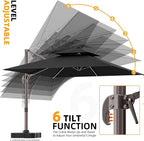 10' X 13' Outdoor Patio Umbrella Large Rectangle Cantilever Umbrella Heavy Duty - Image 6