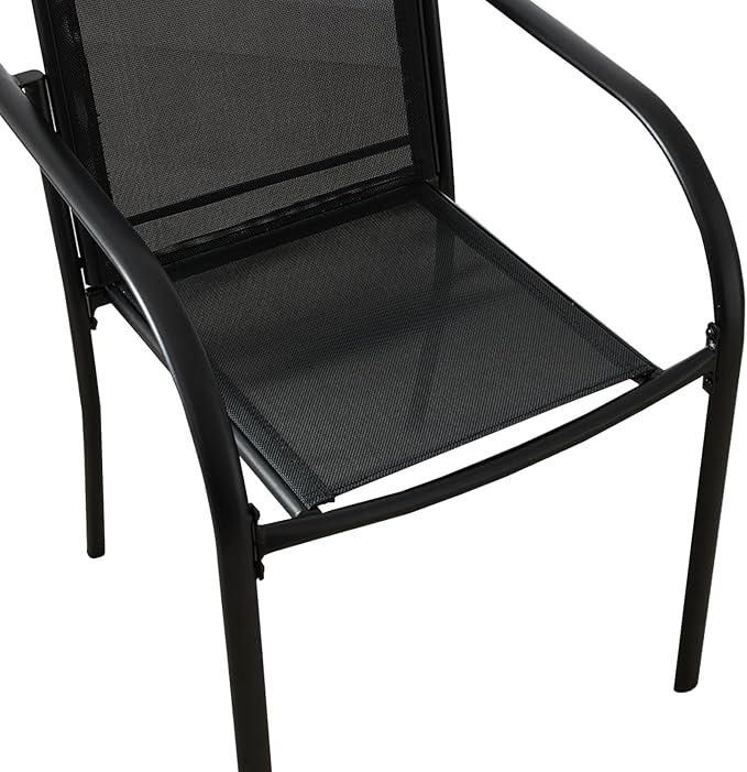 Stackable Patio Chairs Set of 6, Outdoor Dining Chairs - Image 7