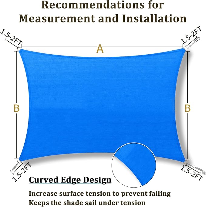 Shade&Beyond 10'x25' Sun Shade Sail Canopy Rectangle, UV Block Breathable - Image 5