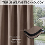 RYB HOME Outdoor Curtains for Patio Deck, Waterproof & Block Sunlight | Thermal - Image 7