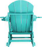 Adirondack Rocking Chair with Ottoman and Cup Holders | HDPE Porch Rocker - Image 10