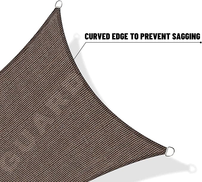 SUNNY GUARD Custom Size 4'x8' Brown Sun Shade Sail Rectangle UV Block Shade - Image 7
