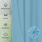 Easy-Going Outdoor Curtains for Patio 1 Panel, 54x96 inch, Sky Blue | Waterproof - Image 6