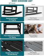 THOEOE Outdoor Rocking Chairs, Oversized Patio Rocking Chair | HDPE Outdoor - Image 4