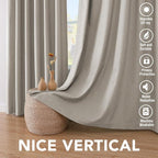 H.VERSAILTEX Linen Blackout Curtains 72 Inches Long 100% Absolutely Blackout - Image 7