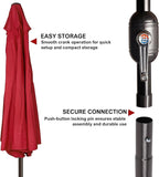 9' Outdoor Patio Umbrella, Outdoor Table Umbrella, Yard Umbrella, Market - Image 6