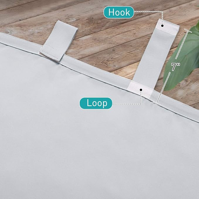 NICETOWN 2 Panels Patio Curtainss Outdoor Waterproof W52 x L120, Detachable - Image 6