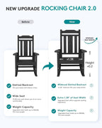 SERWALL HDPE Oversized Outdoor Rocking Chairs Set of 6, Patio Rocker, All - Image 3