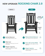 SERWALL Oversized Outdoor Rocking Chairs Set of 4, HDPE Patio Rocker, All - Image 4