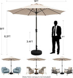 Ayge 9 FT Outdoor Umbrella Patio Table Umbrella Fiberglass Frame Navy | 8 - Image 8
